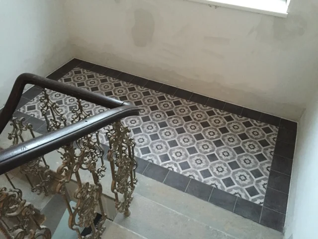 Marca Corona - alternative cement tile for stairwells