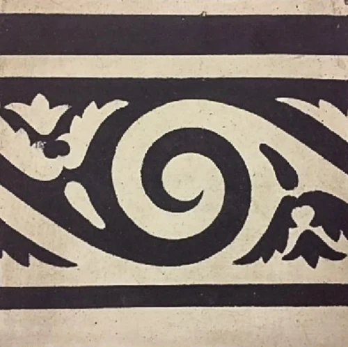 Border 17 × 17 cm, stoneware, historic, old, gebrueder schwadron, Art Nouveau