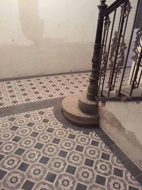 Marca Corona - alternative cement tile for stairwells