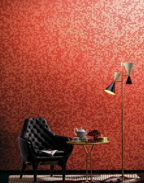 Red glass mosaic by Bisazza