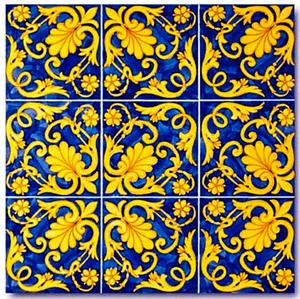 Ceramica Francesco de Maio, Antichi Decori series, Ieranto 20 × 20 cm, hand-painted