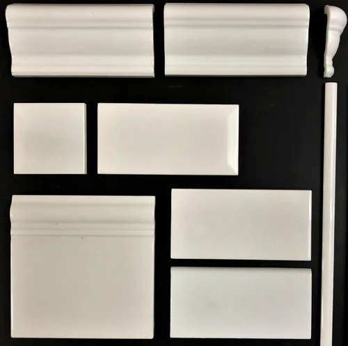 Metro tiles and trim pieces, Self Ceramica, classic original metro tile, colour white, size 7.5 × 15 cm