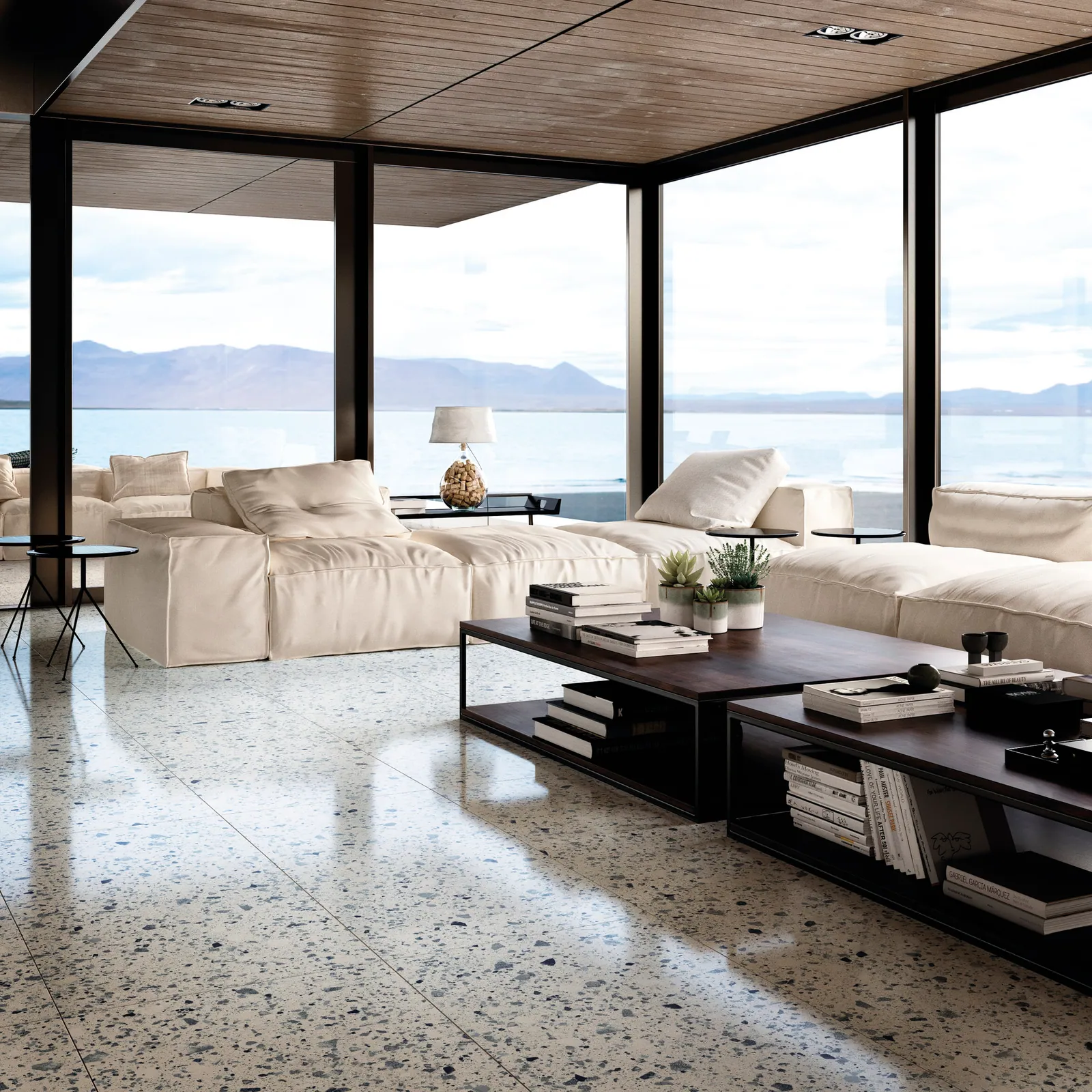 Wohnraum mit Terrazzo-Boden, Iris FMG Venice Villa in Venice Blue