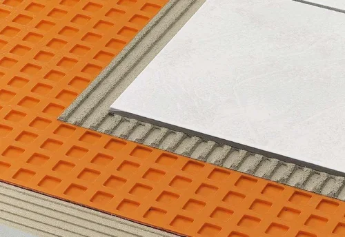 Ditra mat, laying aid, substrate